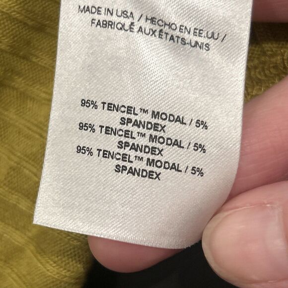 Reformation Top Womens XL One Button Ribbed Chartreuse Knit Soft Stretch - Picture 4 of 5